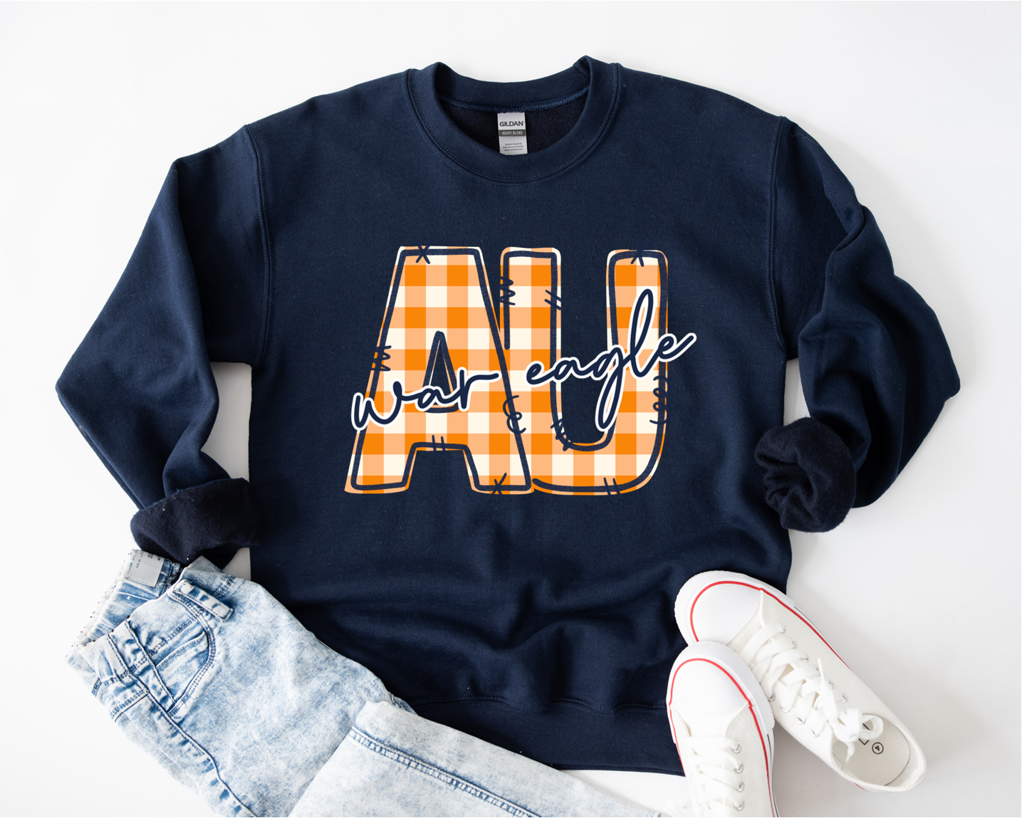 Auburn University Gingham Sweatshirt