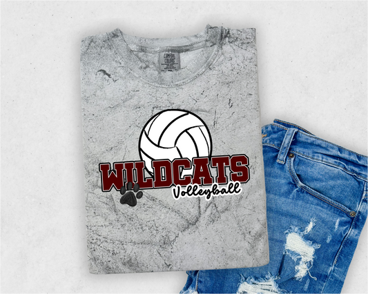 “Wildcats Volleyball” Color Blast Tee