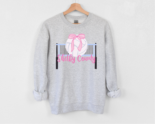 “Shelby County Volleyball” Girly Sweatshirt
