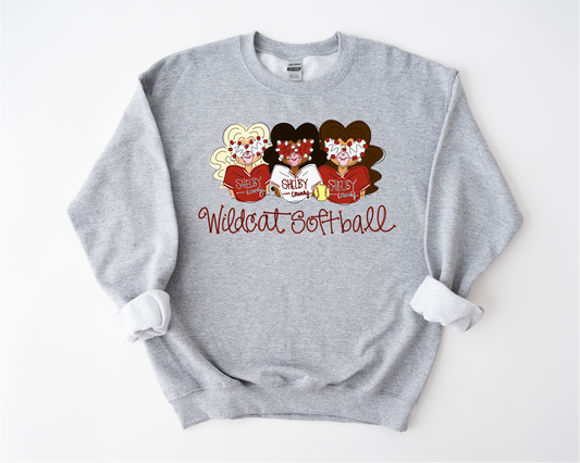 “Wildcats Softball” Gals Sweatshirt