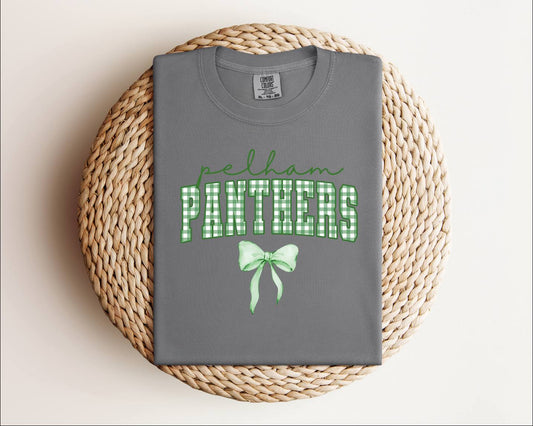 Pelham Panthers Gingham Bow Tee