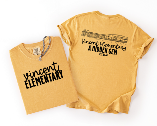 “Vincent Elementary Sketch” Mustard Tee