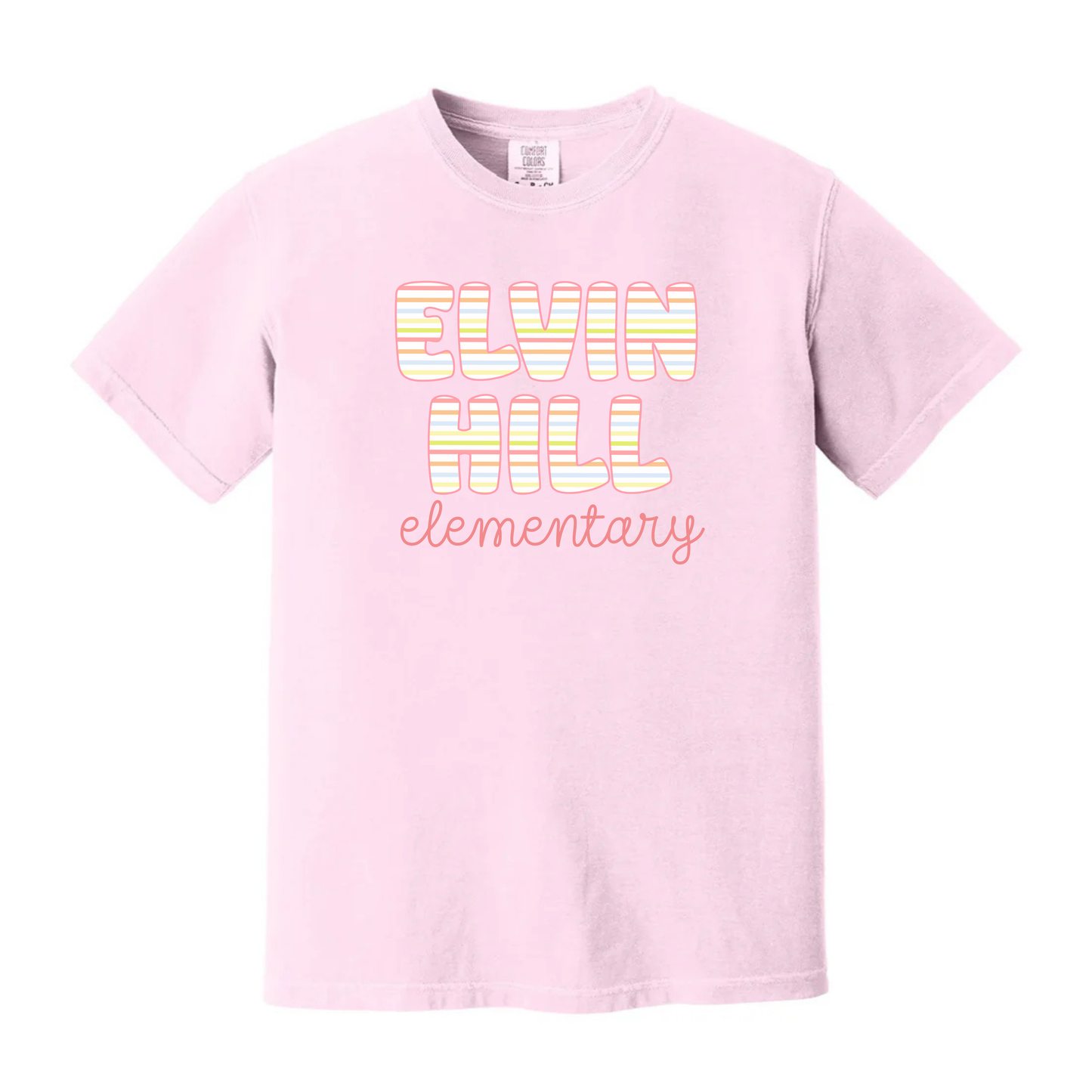 Striped School name Tee - Girl Version