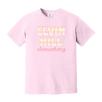 Striped School name Tee - Girl Version