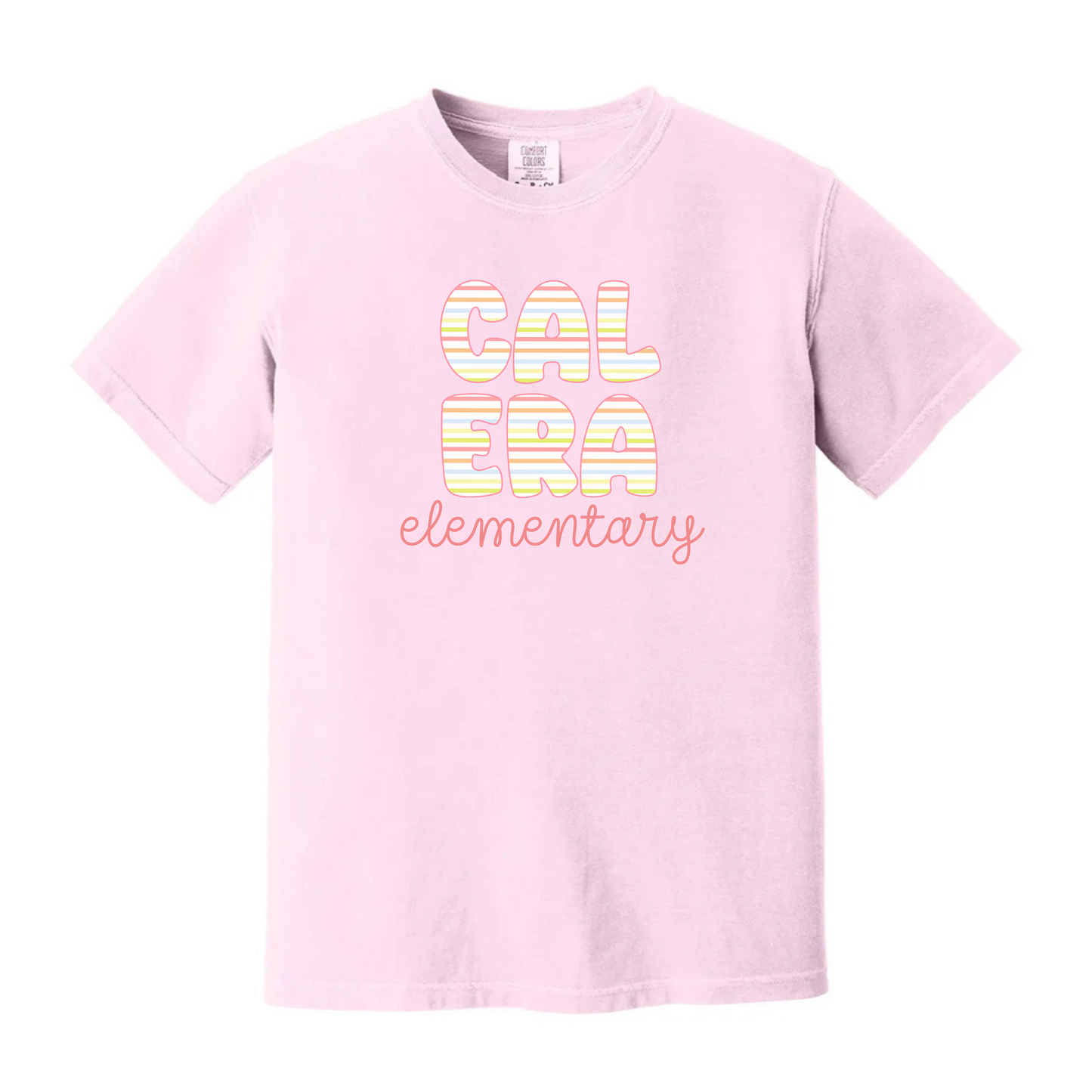 Striped School name Tee - Girl Version