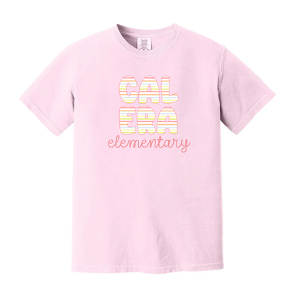 Striped School name Tee - Girl Version