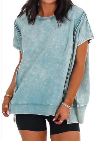 Zenana Dusty Blue Top