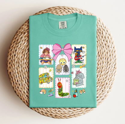 Book Character Bow Tee