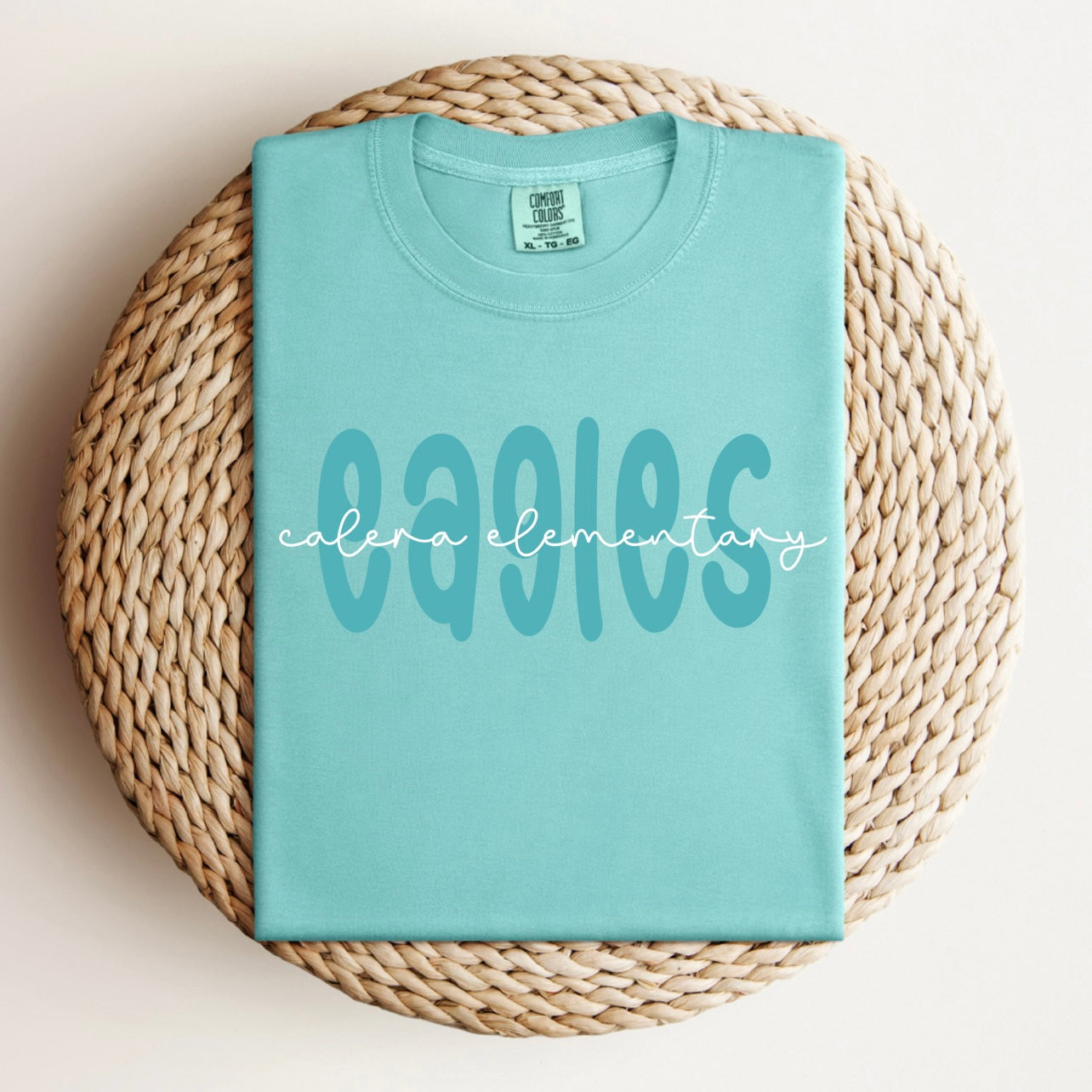 Monochrome Mascot + School Name Tee