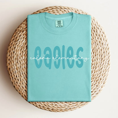 Monochrome Mascot + School Name Tee