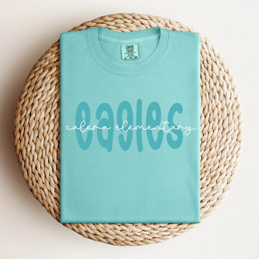 Monochrome Mascot + School Name Tee