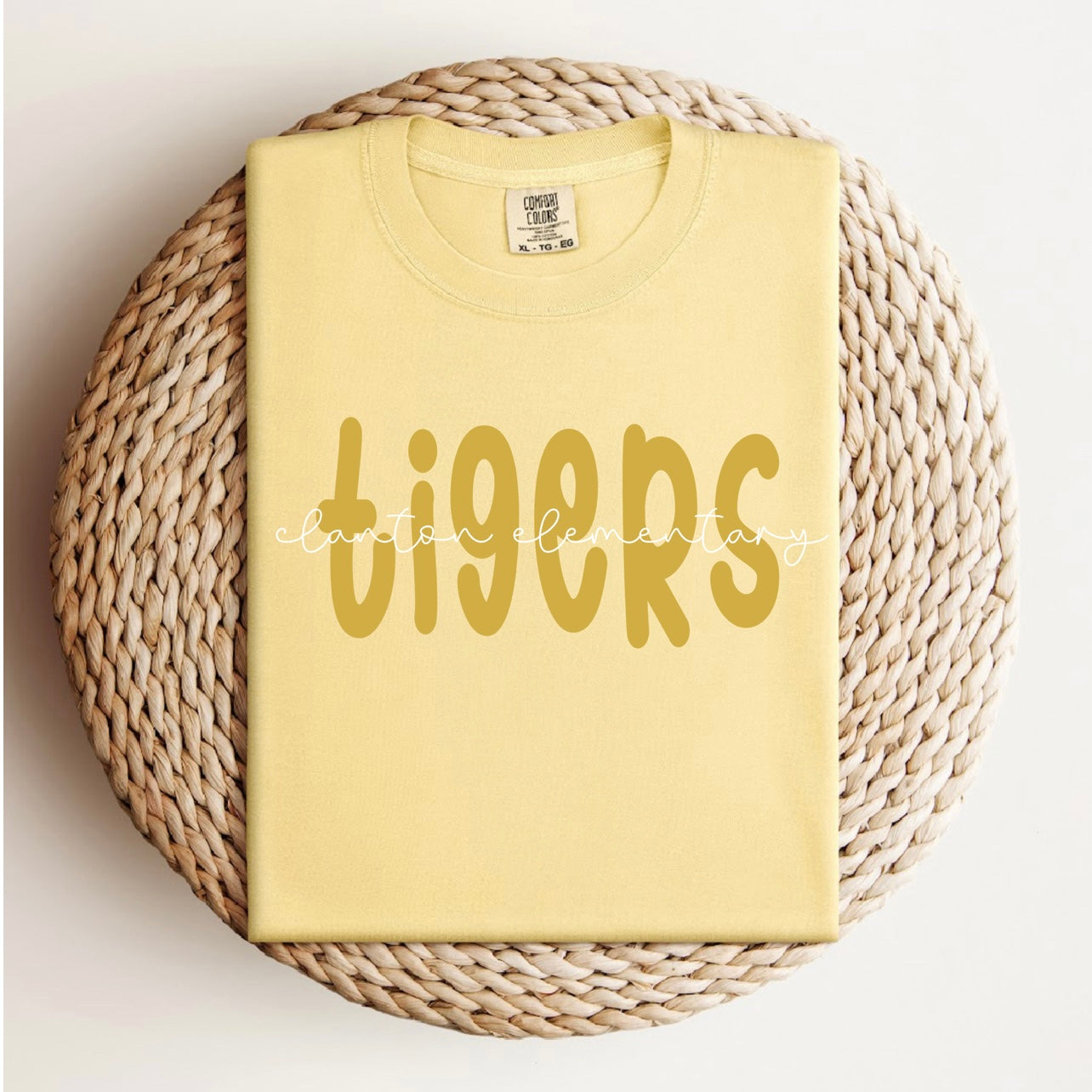 Monochrome Mascot + School Name Tee