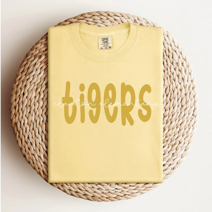 Monochrome Mascot + School Name Tee