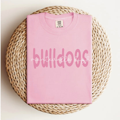 Monochrome Mascot + School Name Tee