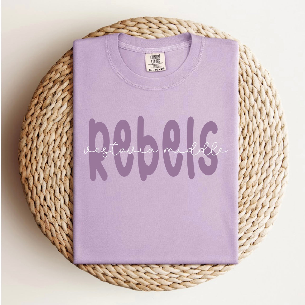 Monochrome Mascot + School Name Tee