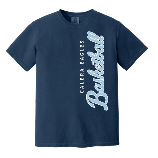 Eagles Basketball Script Vertical Tee