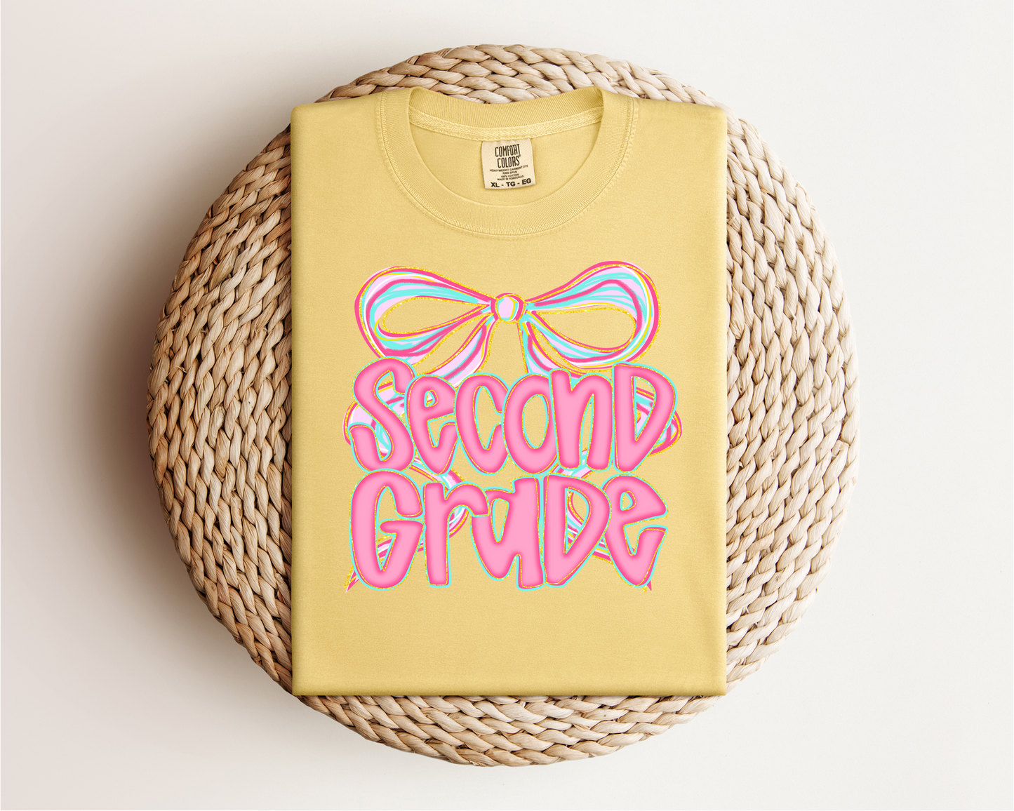 Poppy Pink Bow Grade Level Tee